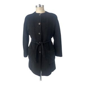 Vintage Mohair Teddy Coat Black Circa 1988 Gruppo GFT by Joan and David